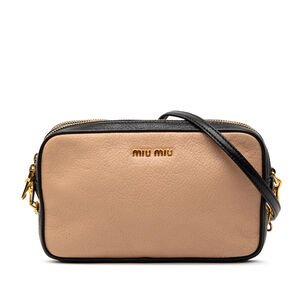 Pre-Loved Miu Miu Bicolor Madras Double Zip Camera Bag
